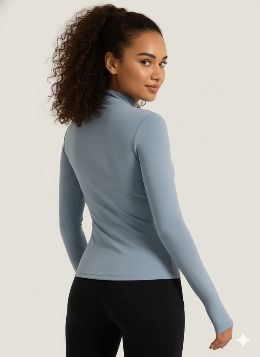 Chaqueta deportiva ajustada con cierre para mujer