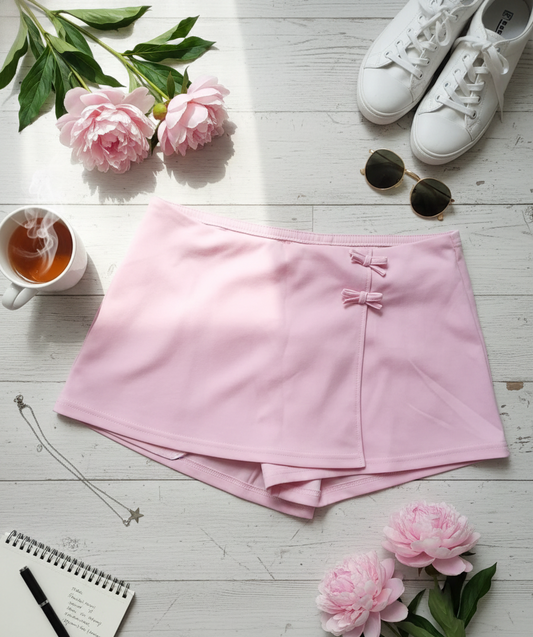 Talla 15; 1 pieza: Falda Short color rosa para el Día de San Valentín, talla grande