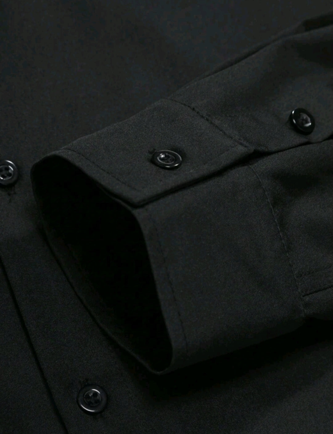 Camisa holgada para hombre de manga larga en unicolor