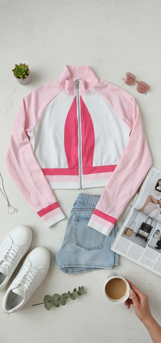 Chaqueta estilo track jacket cropeada